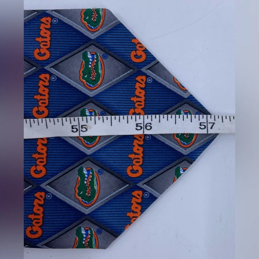 Florida‎ Gators Silk Tie University Florida Diamond Blue Gray Orange Larson NWT